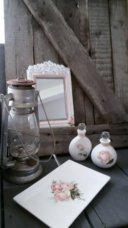 Wit/roze decoratie setje